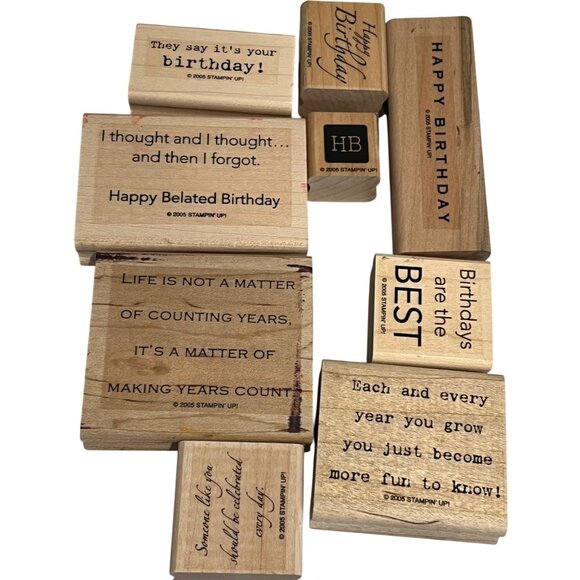 Stampin Up! "Its Your Birthday" Rubber Stamp Set - Assorted Designs For Birthday - Picture 1 of 3
